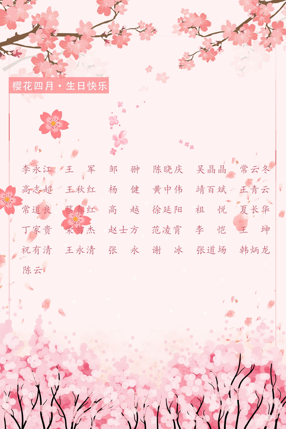 【生日祝?！抗ё?4月生日的員工生日快樂！