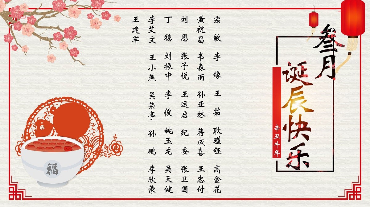 【生日祝?！抗ё?3月生日的員工生日快樂！