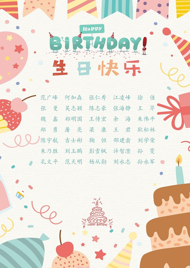【生日祝福】恭祝11月生日的員工生日快樂！