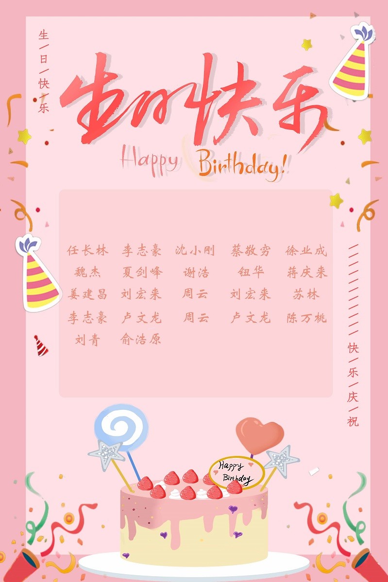 【生日祝福】恭祝08月生日的員工生日快樂！